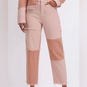 Multicolored pink jeans, women’s size 4